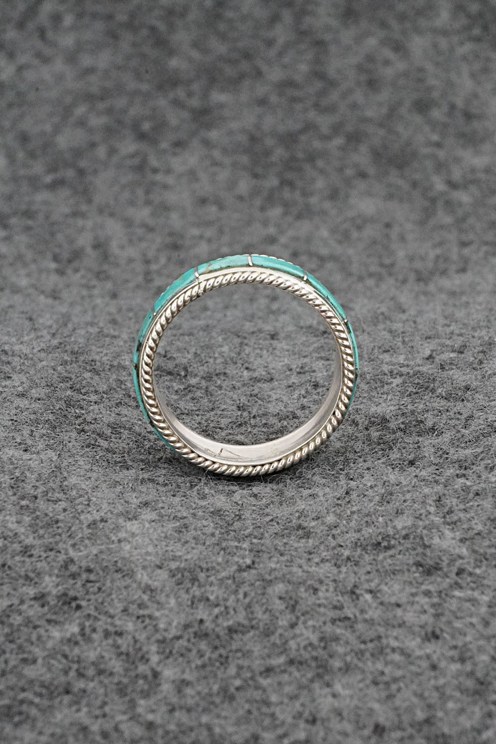 Turquoise & Sterling Silver Ring - Bruce Johnson - Size 9