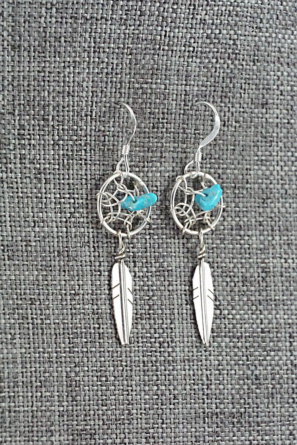 Turquoise & Sterling Silver Earrings - Lorenzo Arviso Jr.