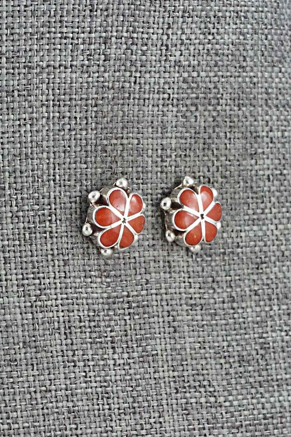 Coral & Sterling Silver Earrings - Bernadette Hattie