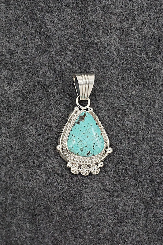 Turquoise & Sterling Silver Pendant - Bobby Platero