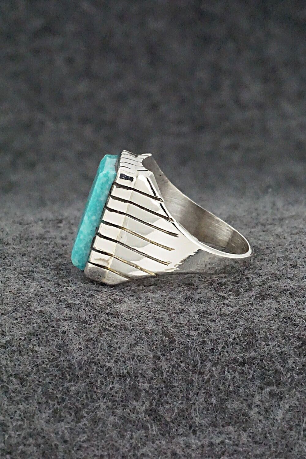 Turquoise & Sterling Silver Ring - Trevor Jack - Size 8.75