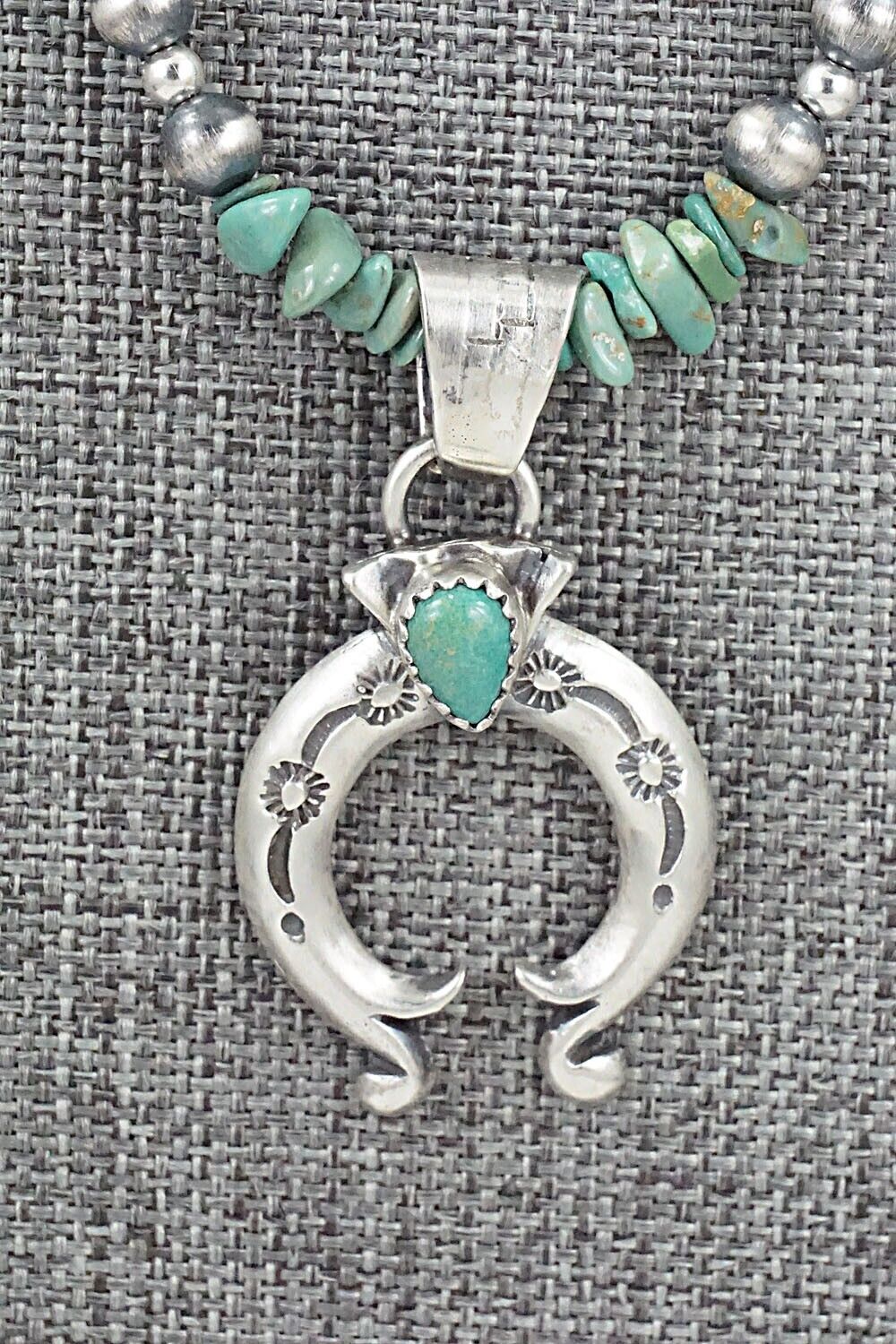 Turquoise & Sterling Silver Necklace 18" - Louise Joe