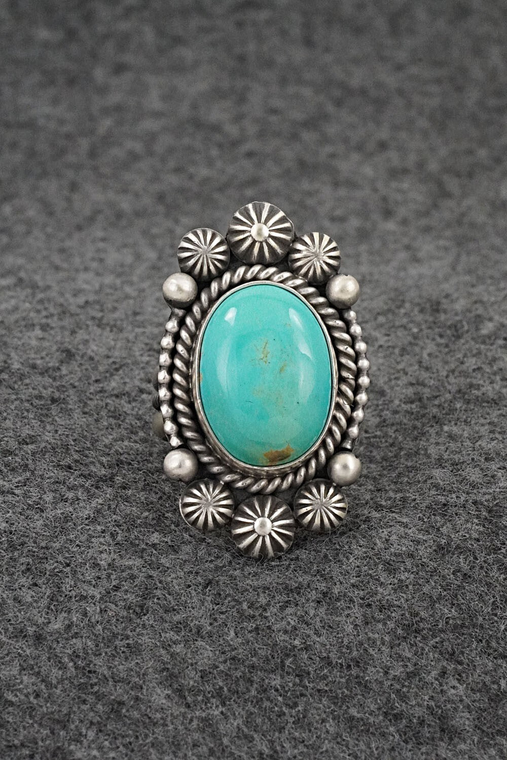 Turquoise & Sterling Silver Ring - Michael Calladitto - Size 8