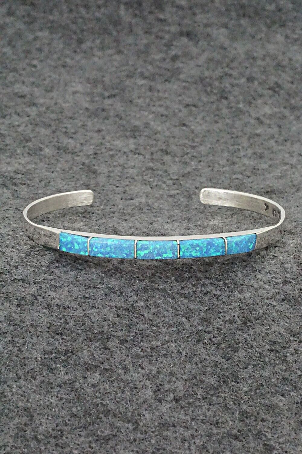 Opalite & Sterling Silver Inlay Bracelet - Phyllis Albert