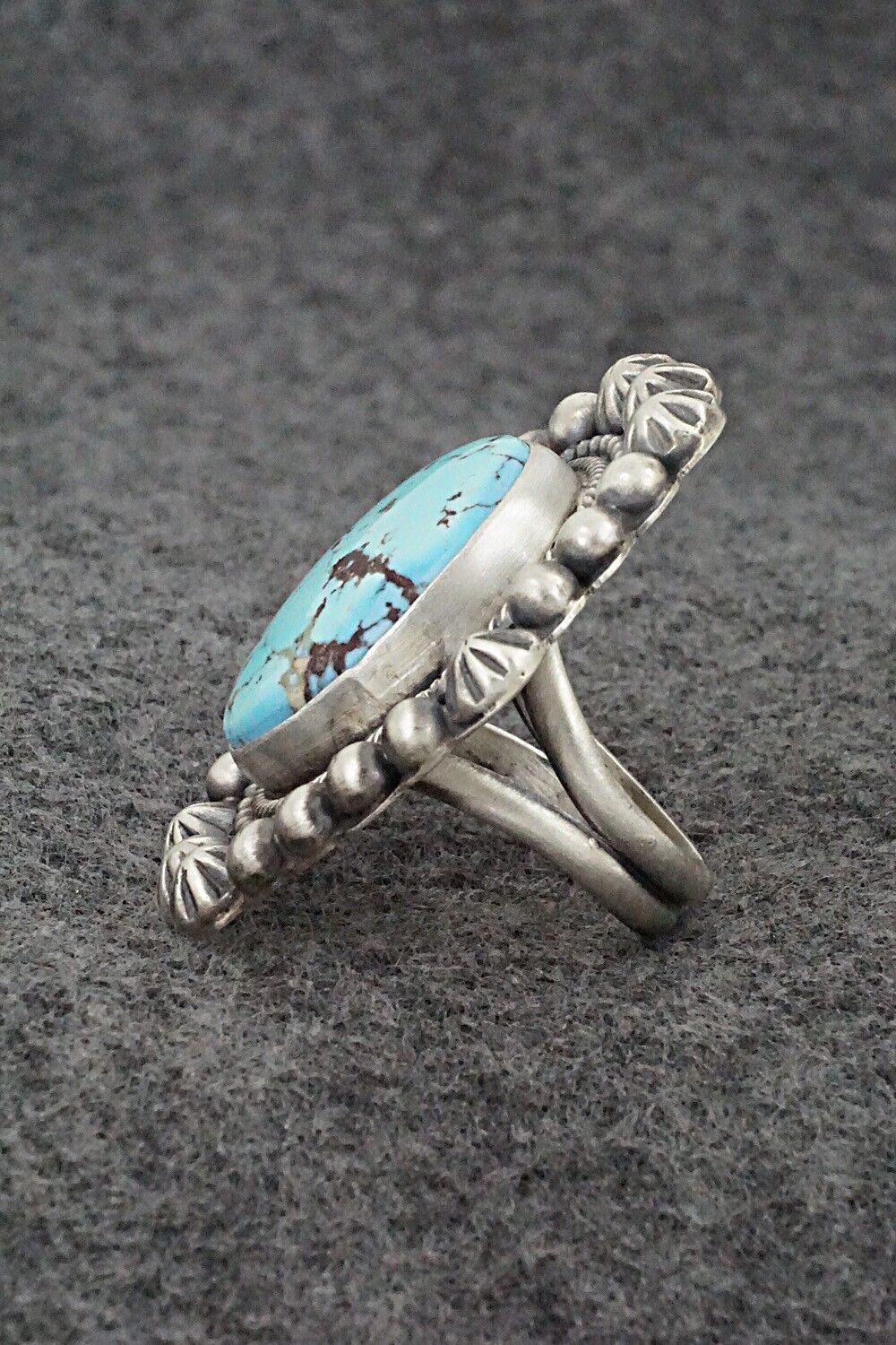 Turquoise & Sterling Silver Ring - Bobby Johnson - Size 6.5