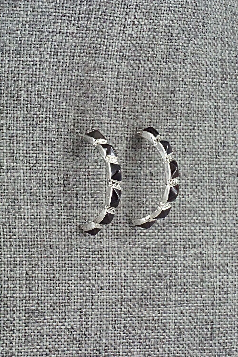 Onyx & Sterling Silver Earrings - M. Chavez