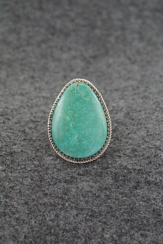 Turquoise & Sterling Silver Ring - Ernest Hawthorne - Size 7