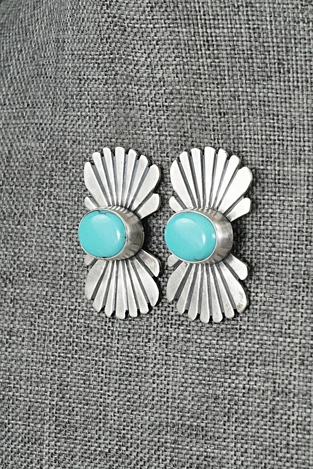 Turquoise & Sterling Silver Earrings - Mark Yazzie