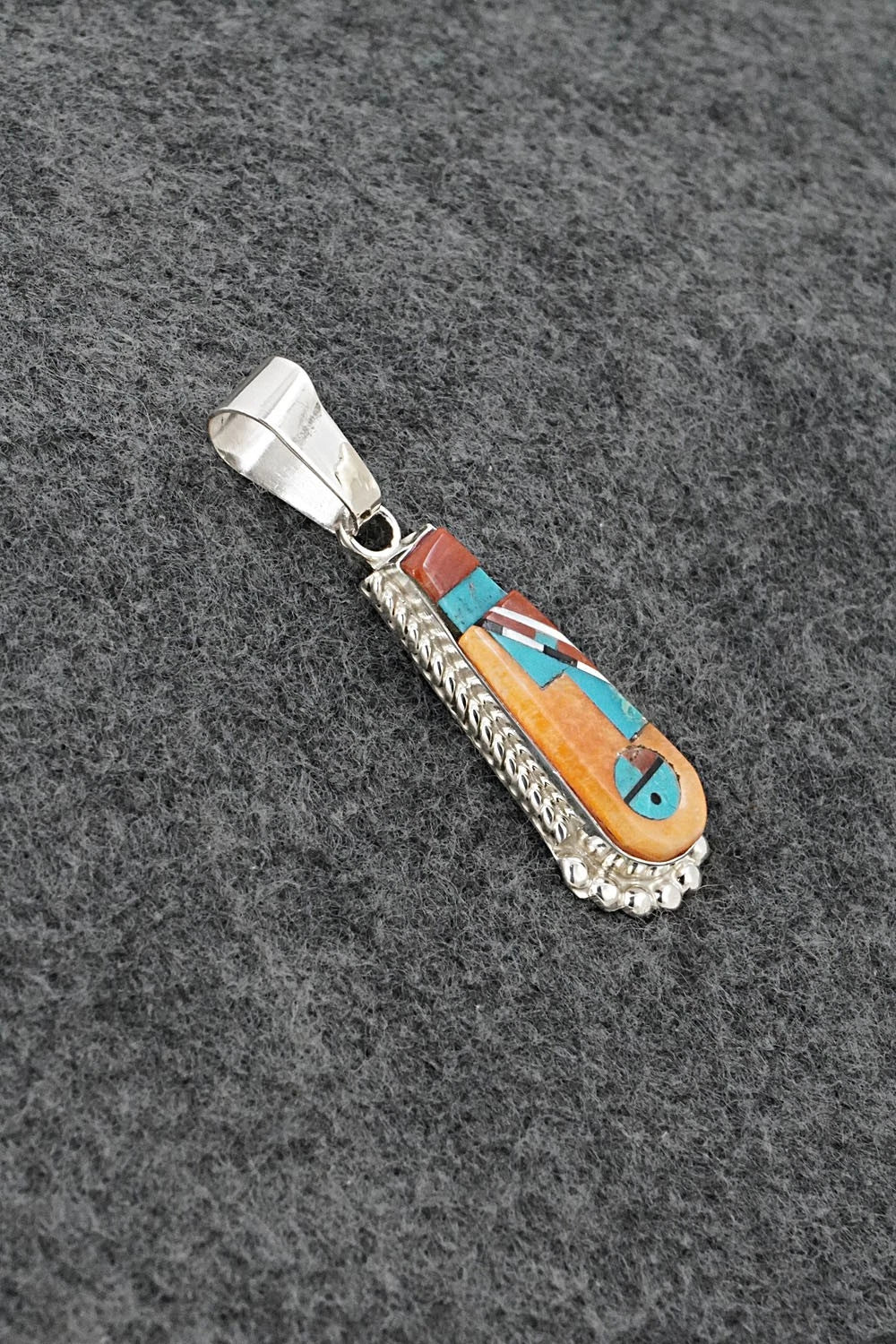 Multi Stone & Sterling Silver Pendant - Rayland Edaakie