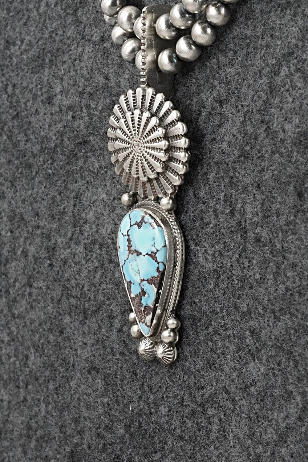 Turquoise & Sterling Silver Necklace - Tom Lewis