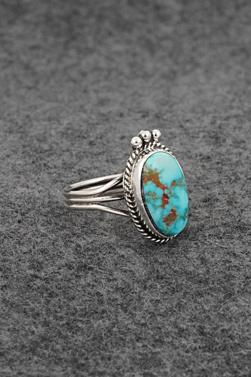 Turquoise & Sterling Silver Ring - Rena Begay - Size 8.5