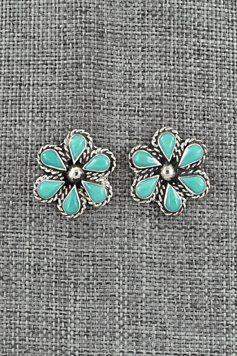 Turquoise & Sterling Silver Earrings - Carol Lateyice