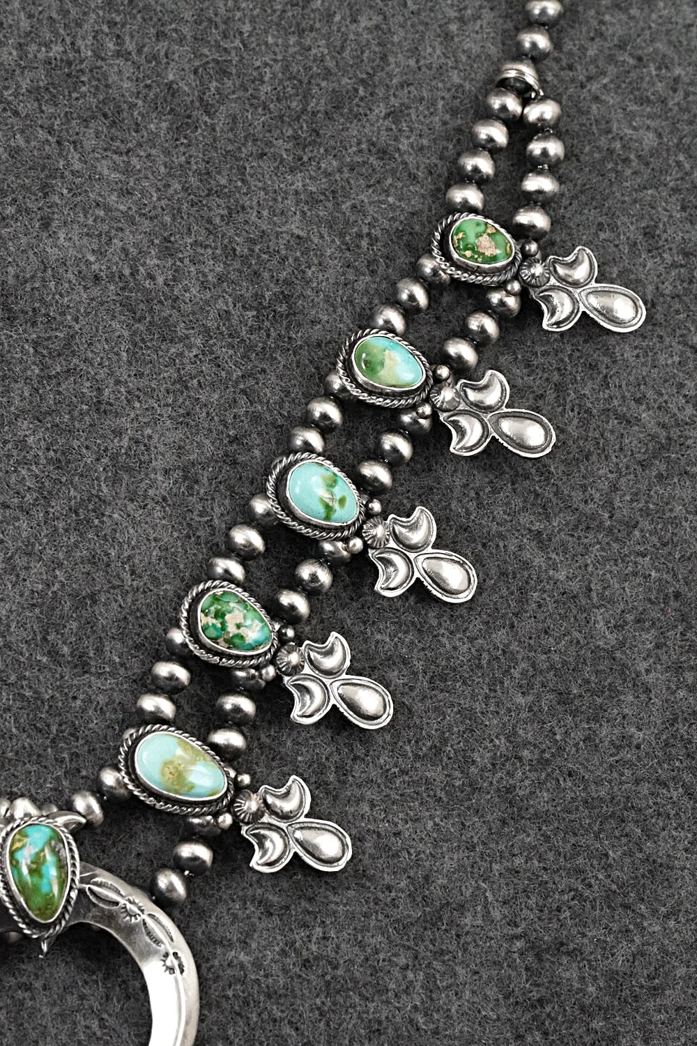 Turquoise & Sterling Silver Squash Blossom Set - Adrienne Gordon