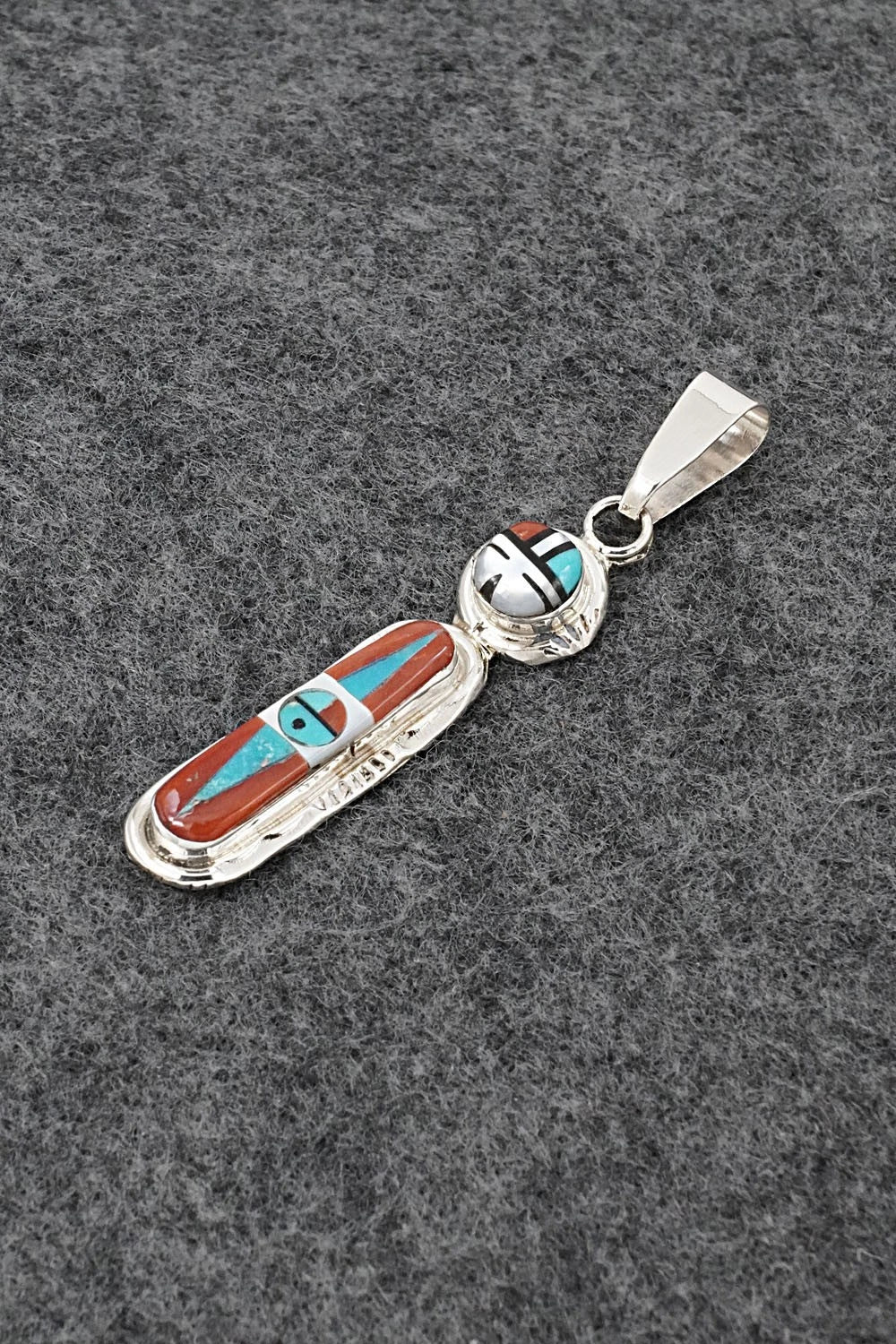 Multi Stone & Sterling Silver Pendant - Rayland Edaakie