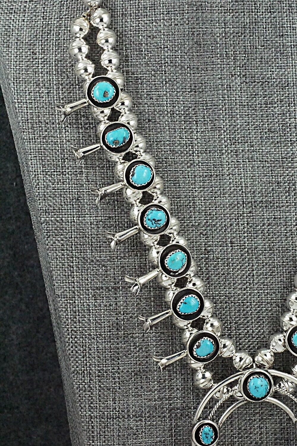 Turquoise & Sterling Silver Squash Blossom Set - Phil Garcia