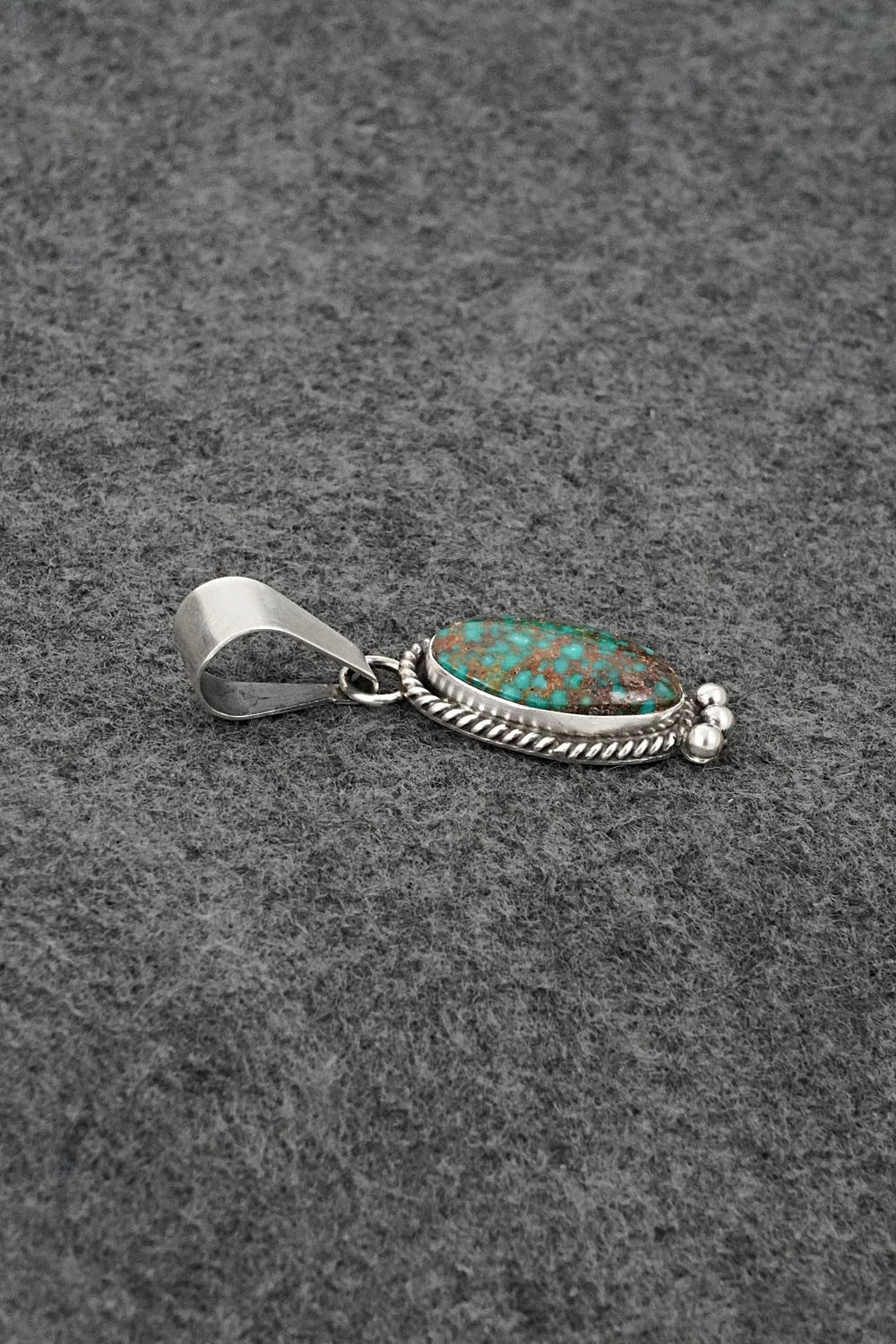 Turquoise & Sterling Silver Pendant - Eugene Gruber