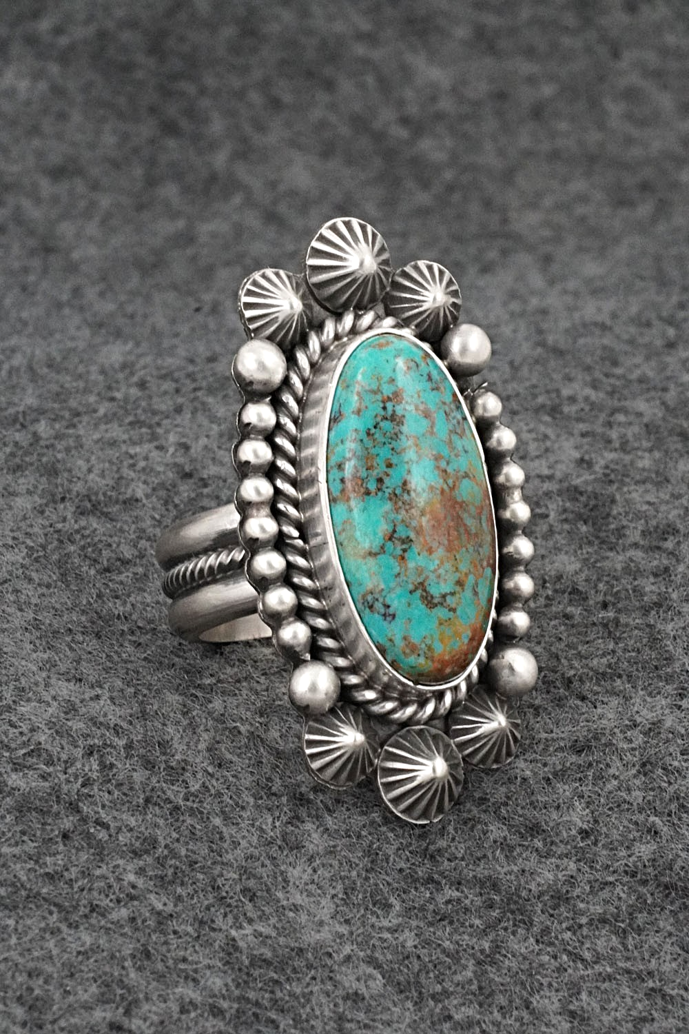 Turquoise & Sterling Silver Ring - Michael Calladitto - Size 8