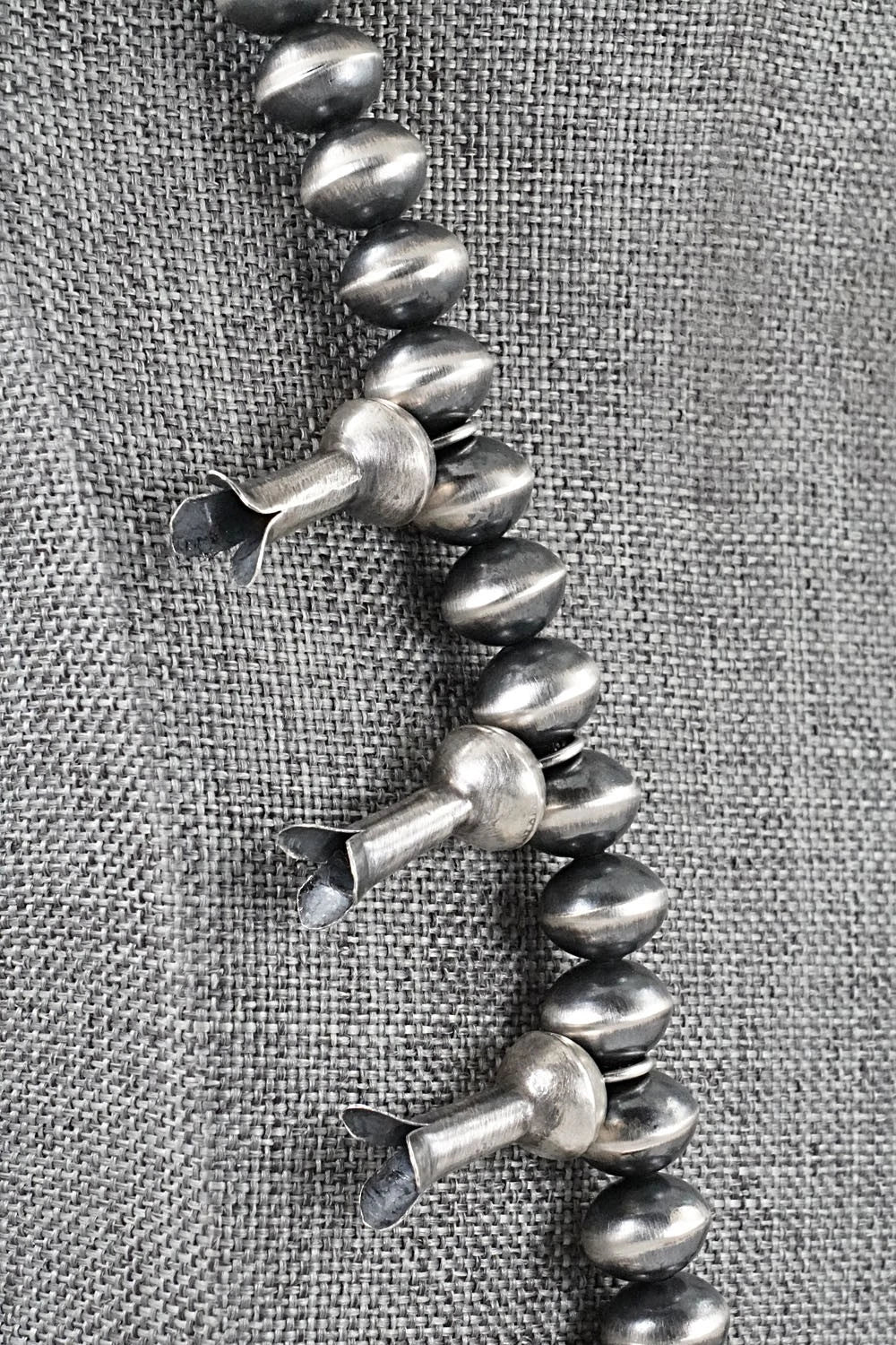Turquoise & Sterling Silver Navajo Pearl Squash Blossom Necklace - Presley Haley