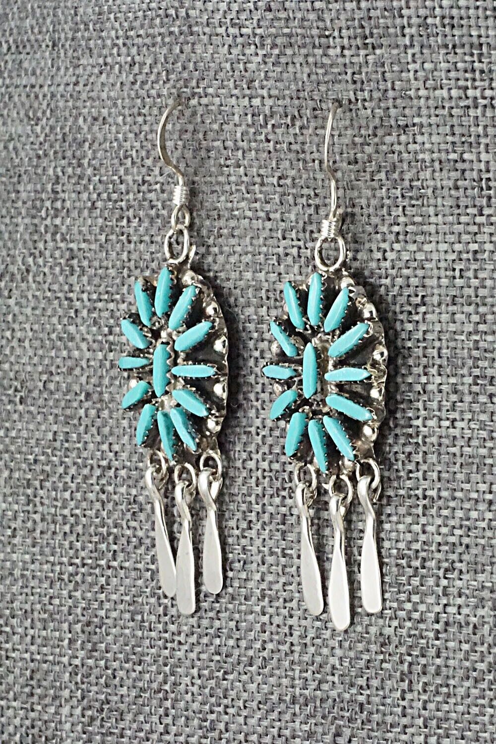 Turquoise & Sterling Silver Earrings - George Peina
