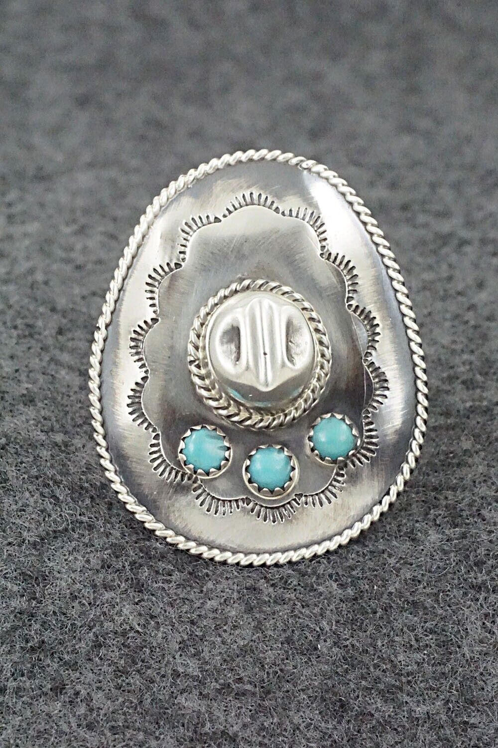 Turquoise & Sterling Silver Ring - Bobby Platero - Size 5.5