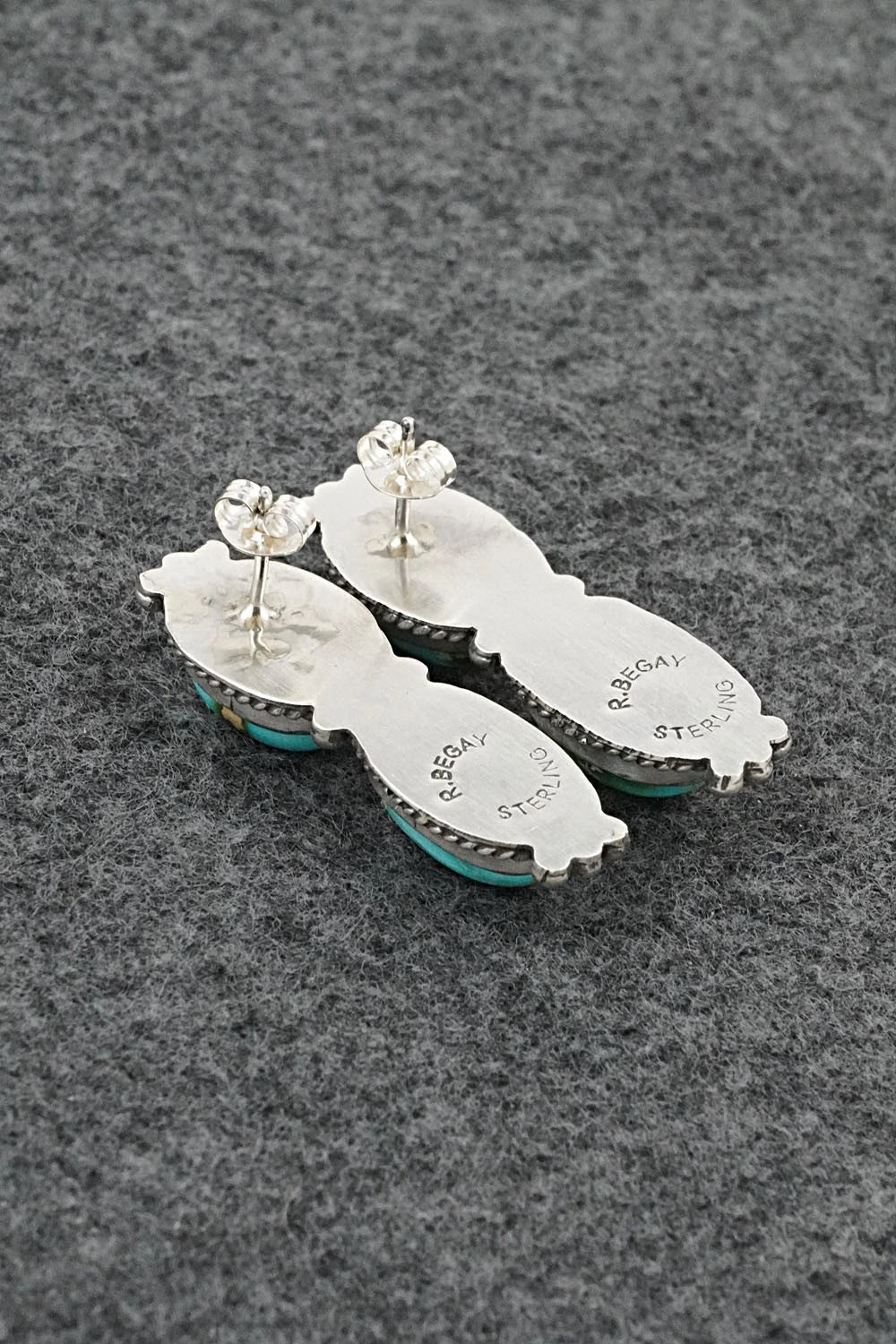 Turquoise & Sterling Silver Earrings - Rena Begay