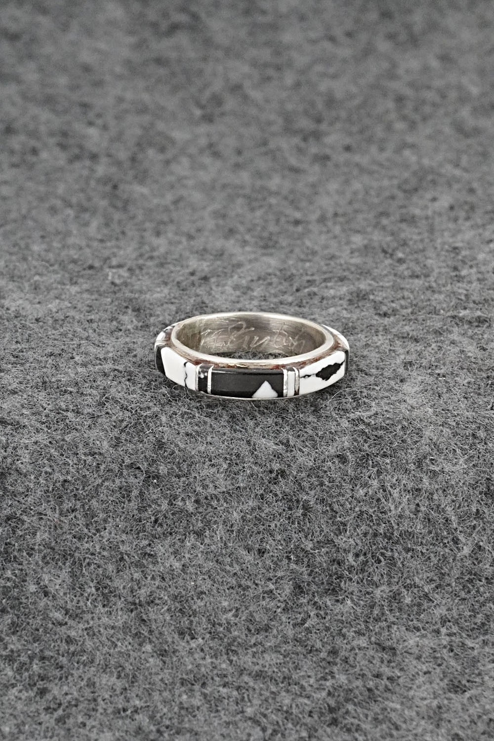 White Buffalo & Sterling Silver Ring - Terrance Panteah - Size 6