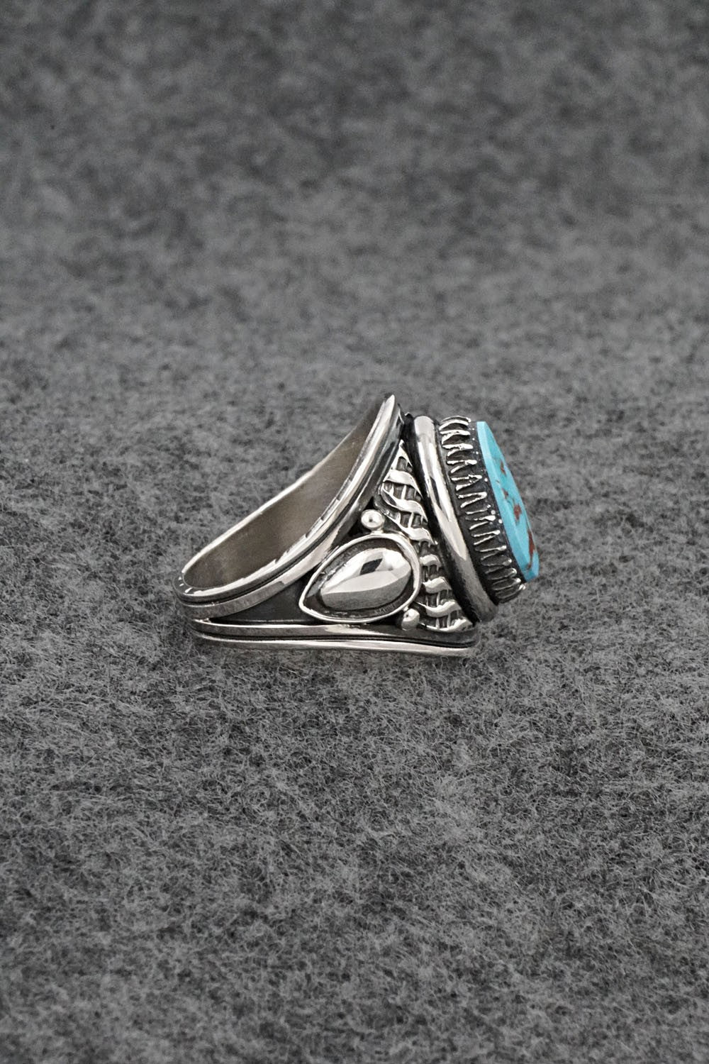 Turquoise & Sterling Silver Ring - Derrick Gordon - Size 8