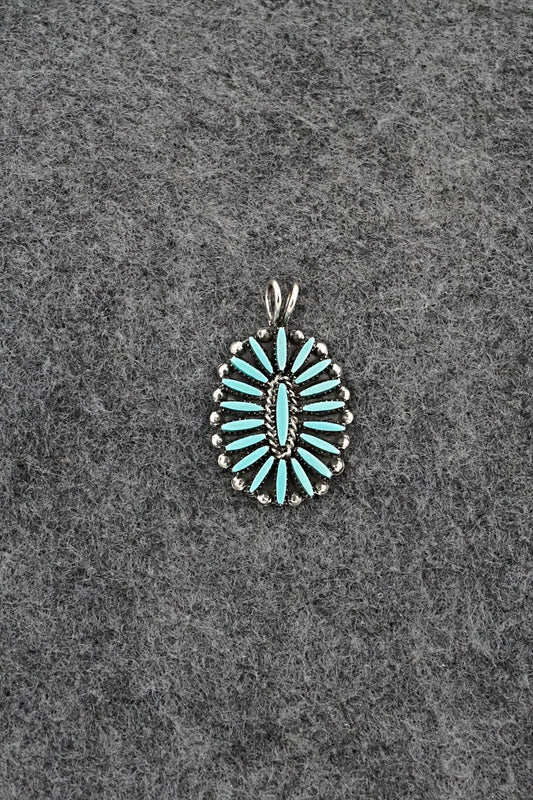 Turquoise & Sterling Silver Pendant - Fritzon Owaleon