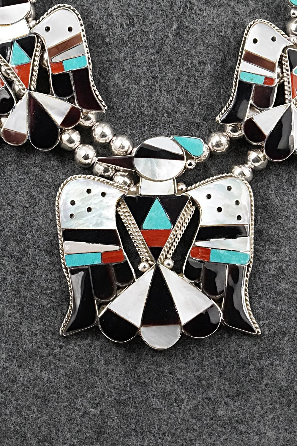 Multi-Stone & Sterling Silver Inlay Necklace Set - Corraine Shack