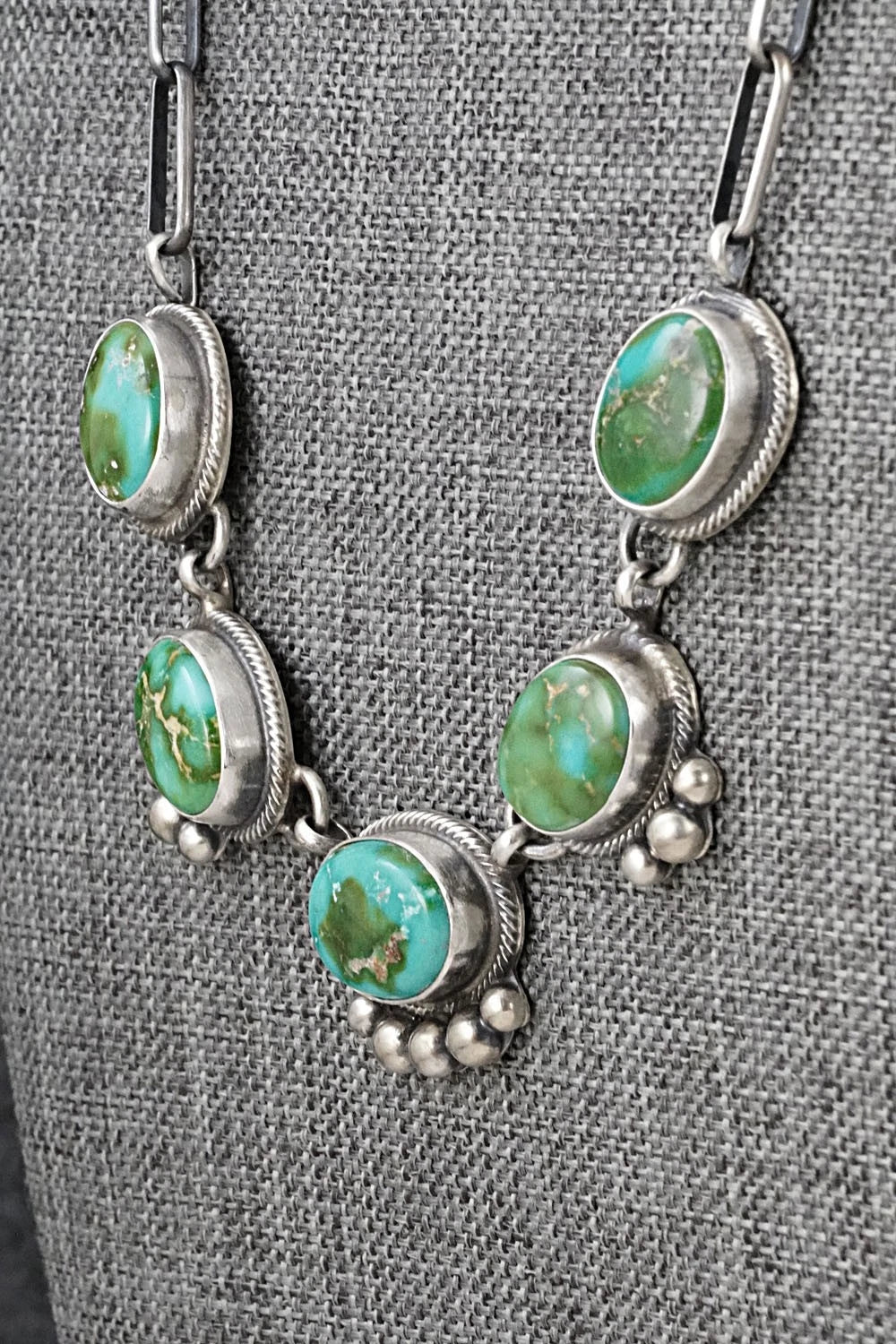 Turquoise & Sterling Silver Necklace and Earrings Set - Kathleen Livingston