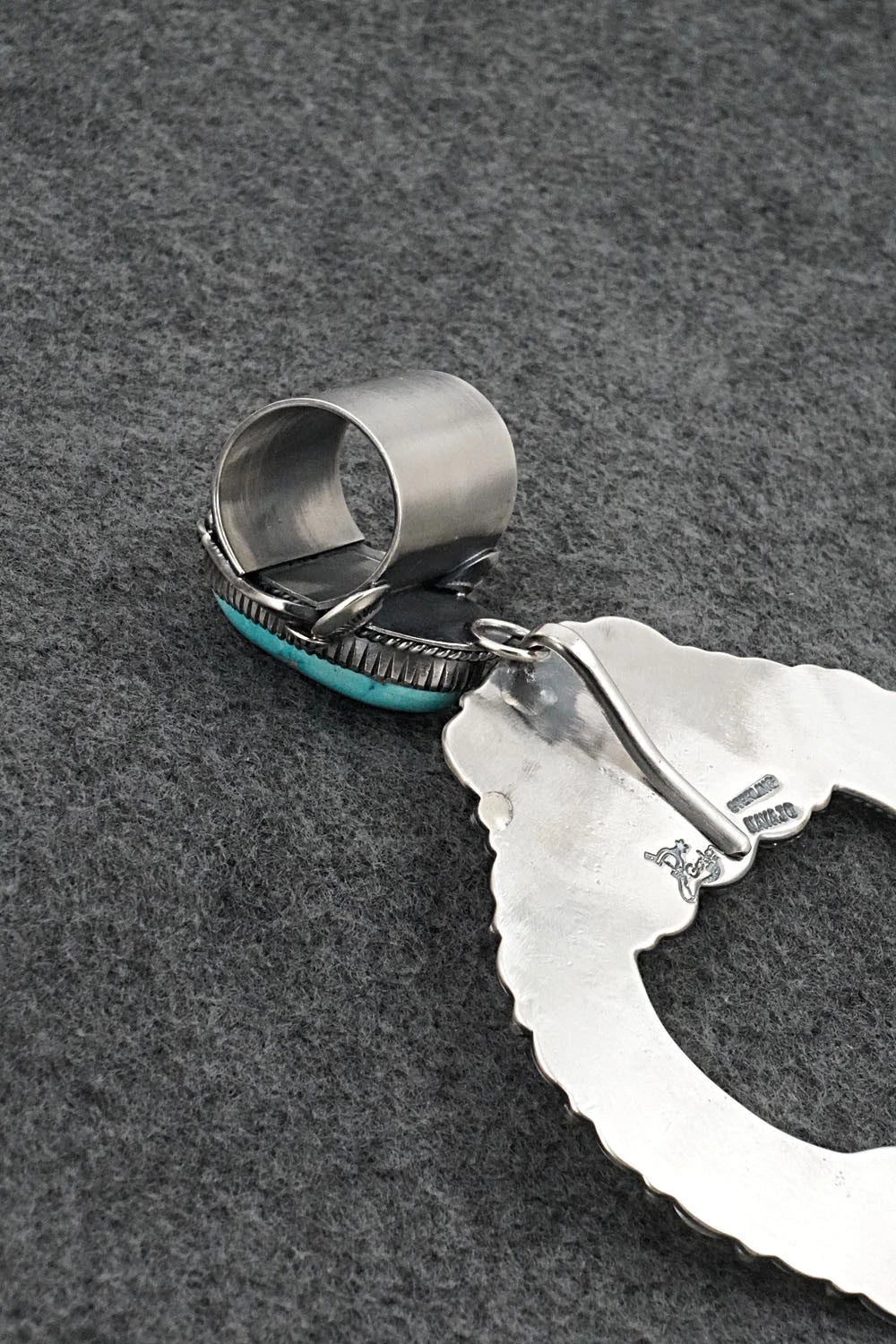 Turquoise & Sterling Silver Naja Pendant - Delbert Gordon