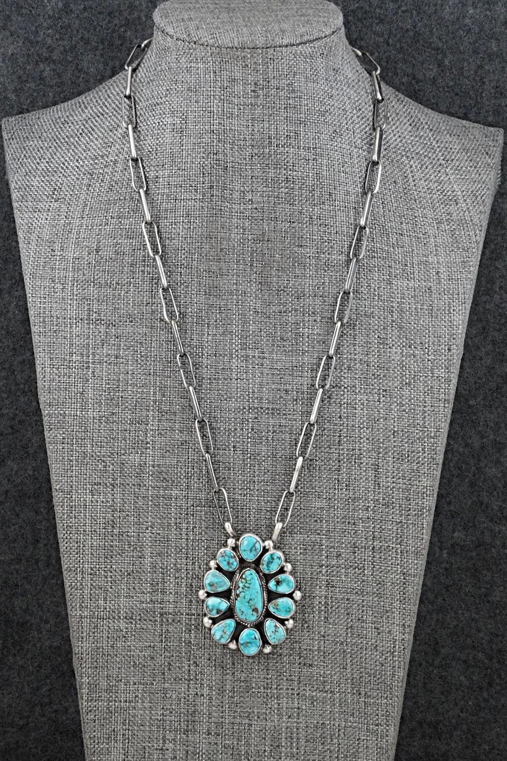 Turquoise & Sterling Silver Necklace - Bobby Johnson