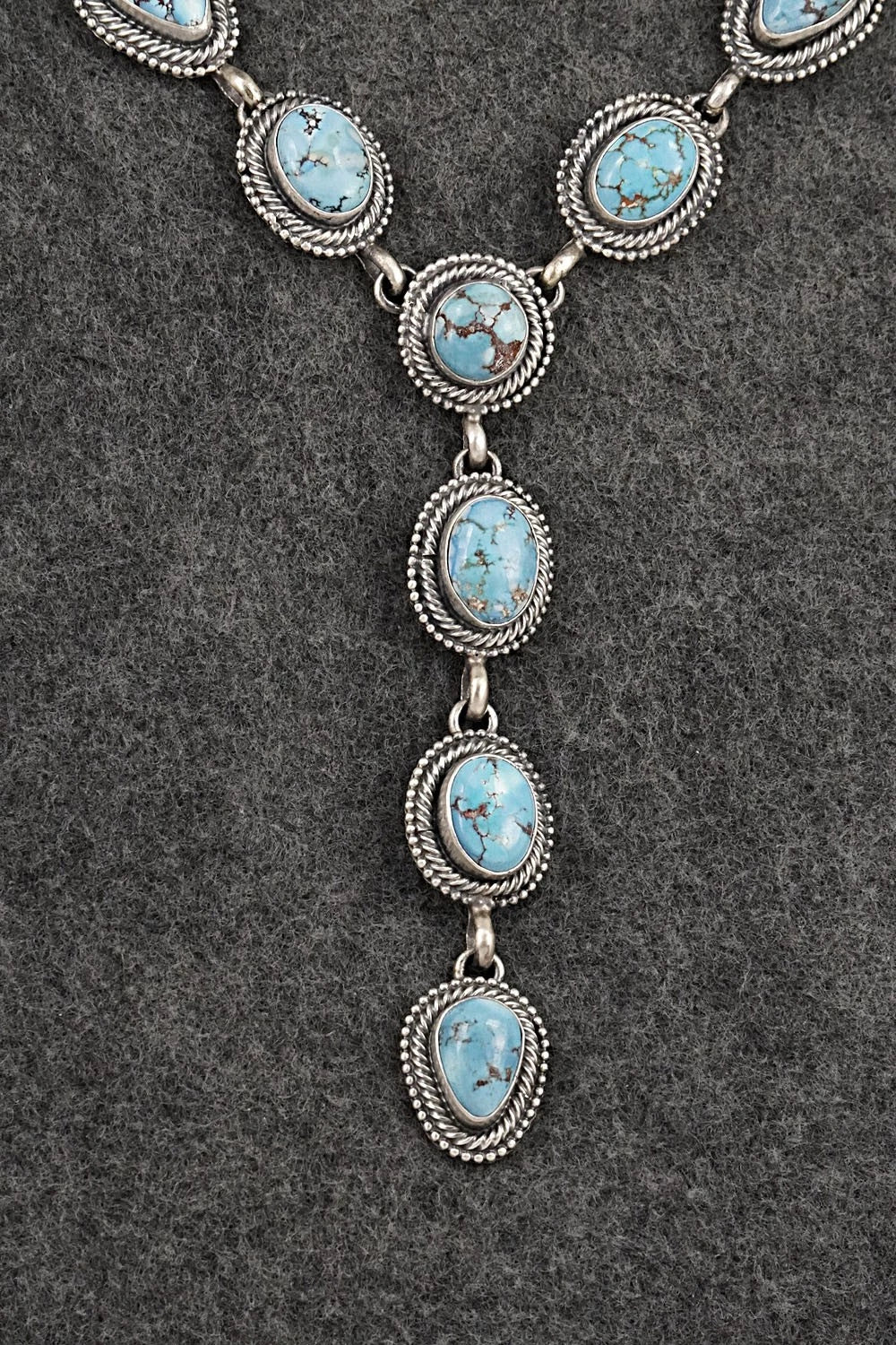 Turquoise & Sterling Silver Necklace and Earrings Set - Darrin Livingston