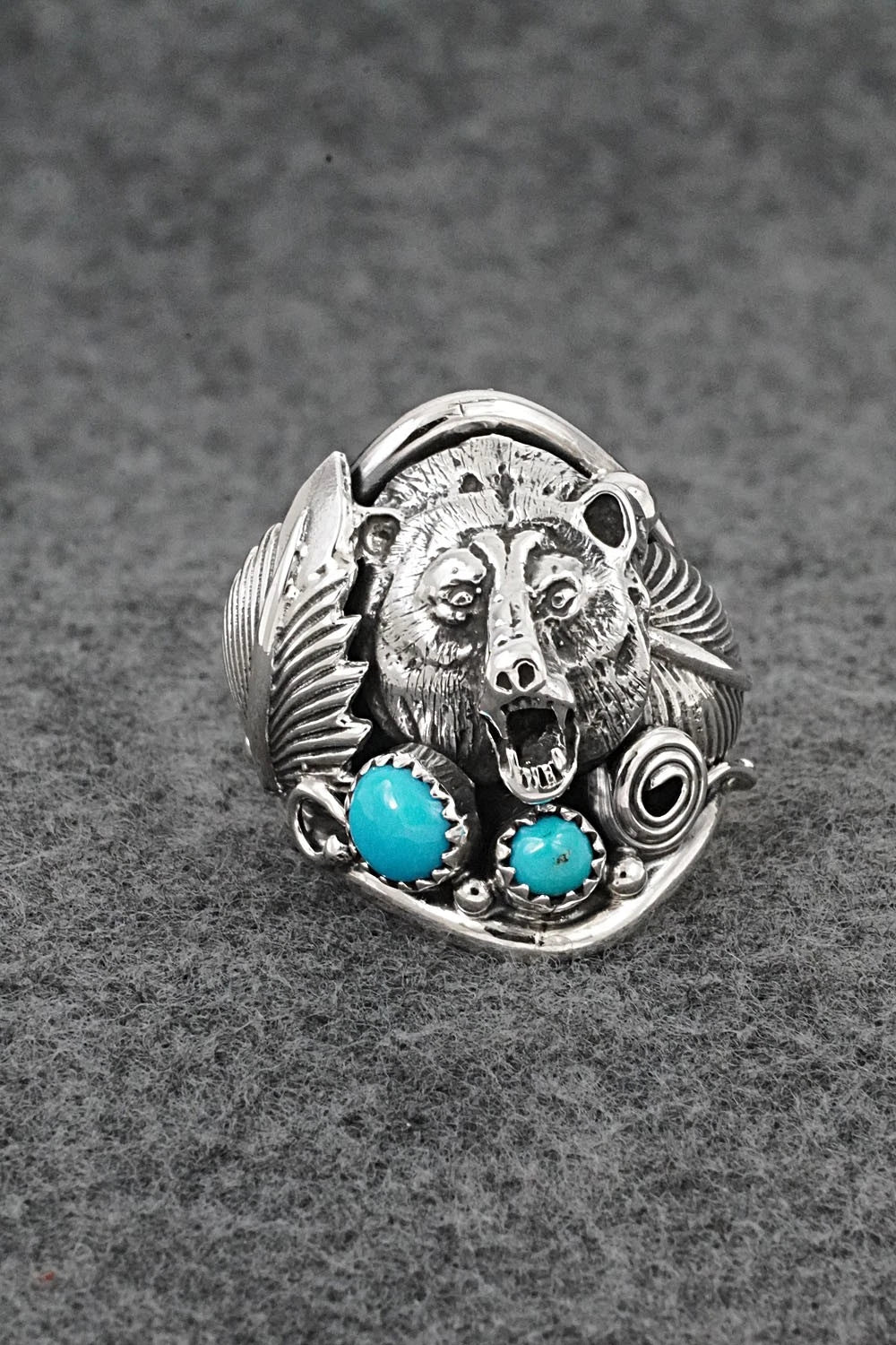 Turquoise & Sterling Silver Ring - Darrell Morgan - Size 10