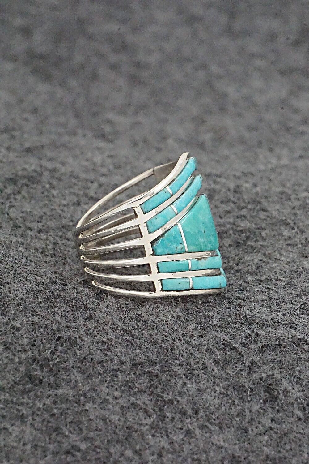 Turquoise & Sterling Silver Ring - Andrew Enrico - Size 8