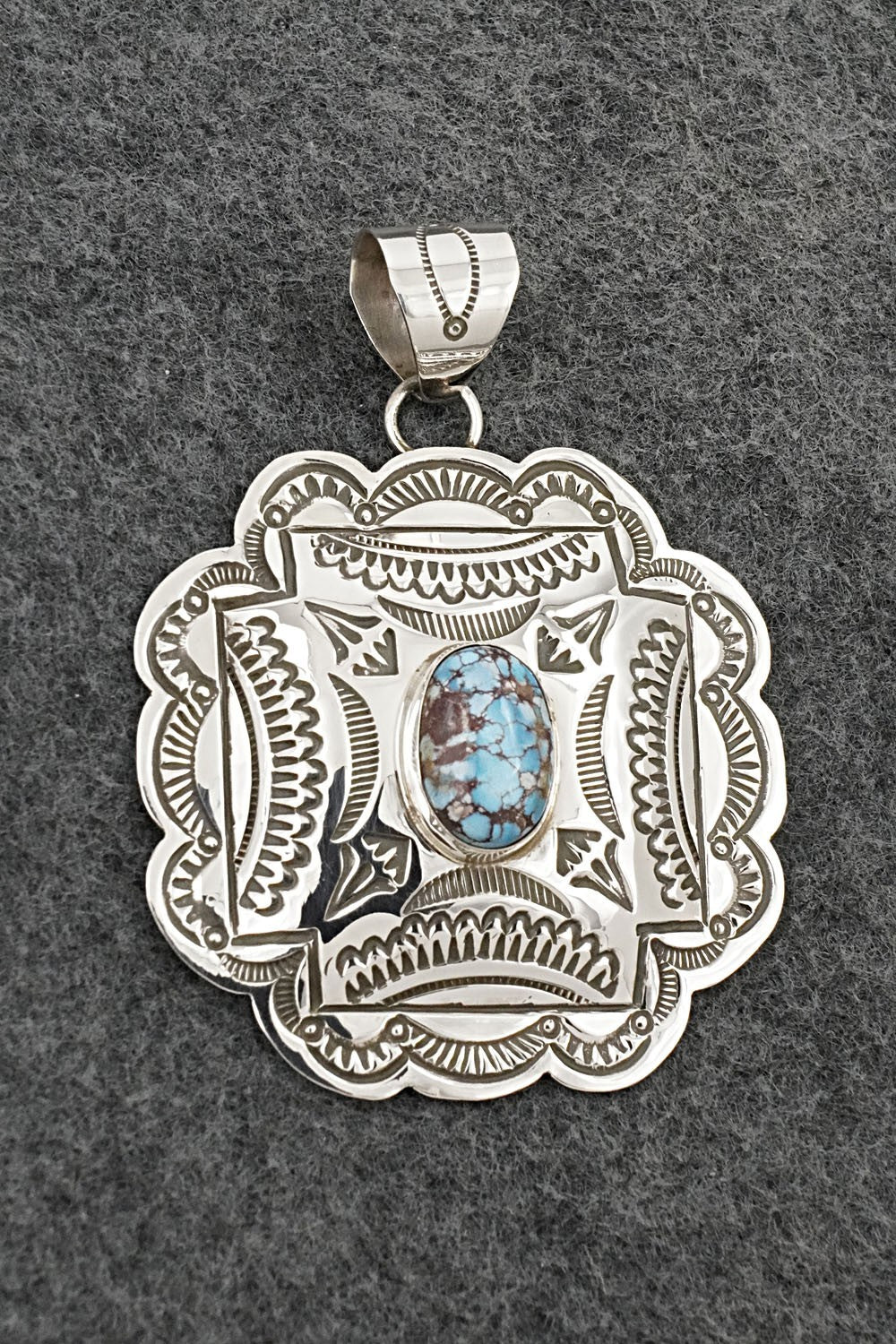 Turquoise & Sterling Silver Pendant - Arnold Blackgoat