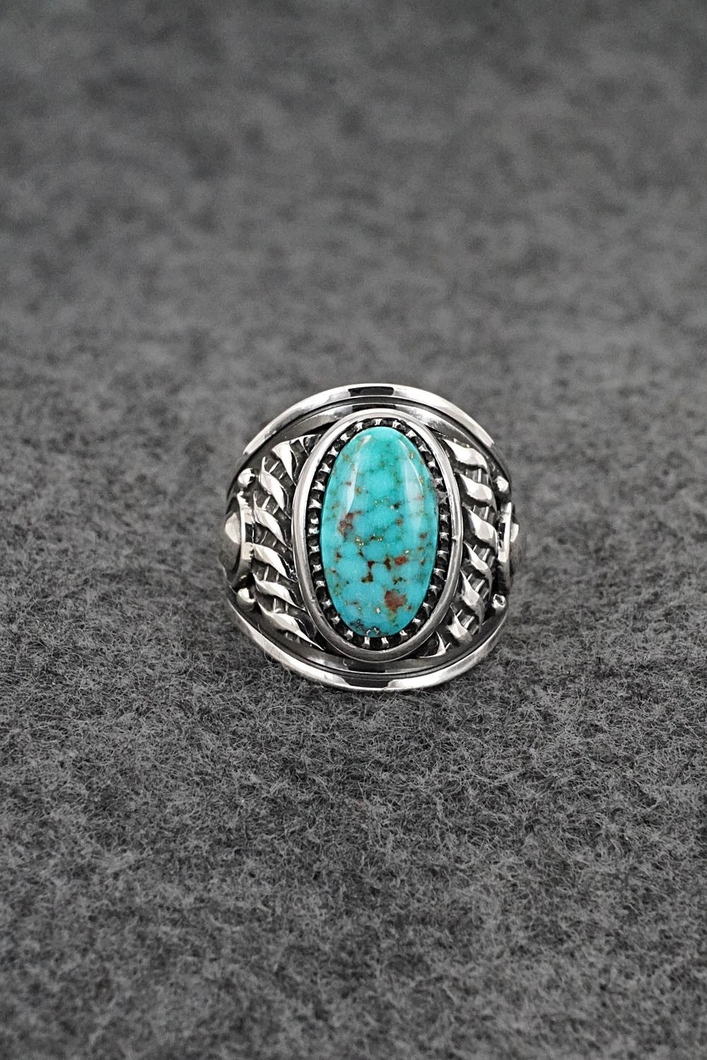 Turquoise & Sterling Silver Ring - Derrick Gordon - Size 7