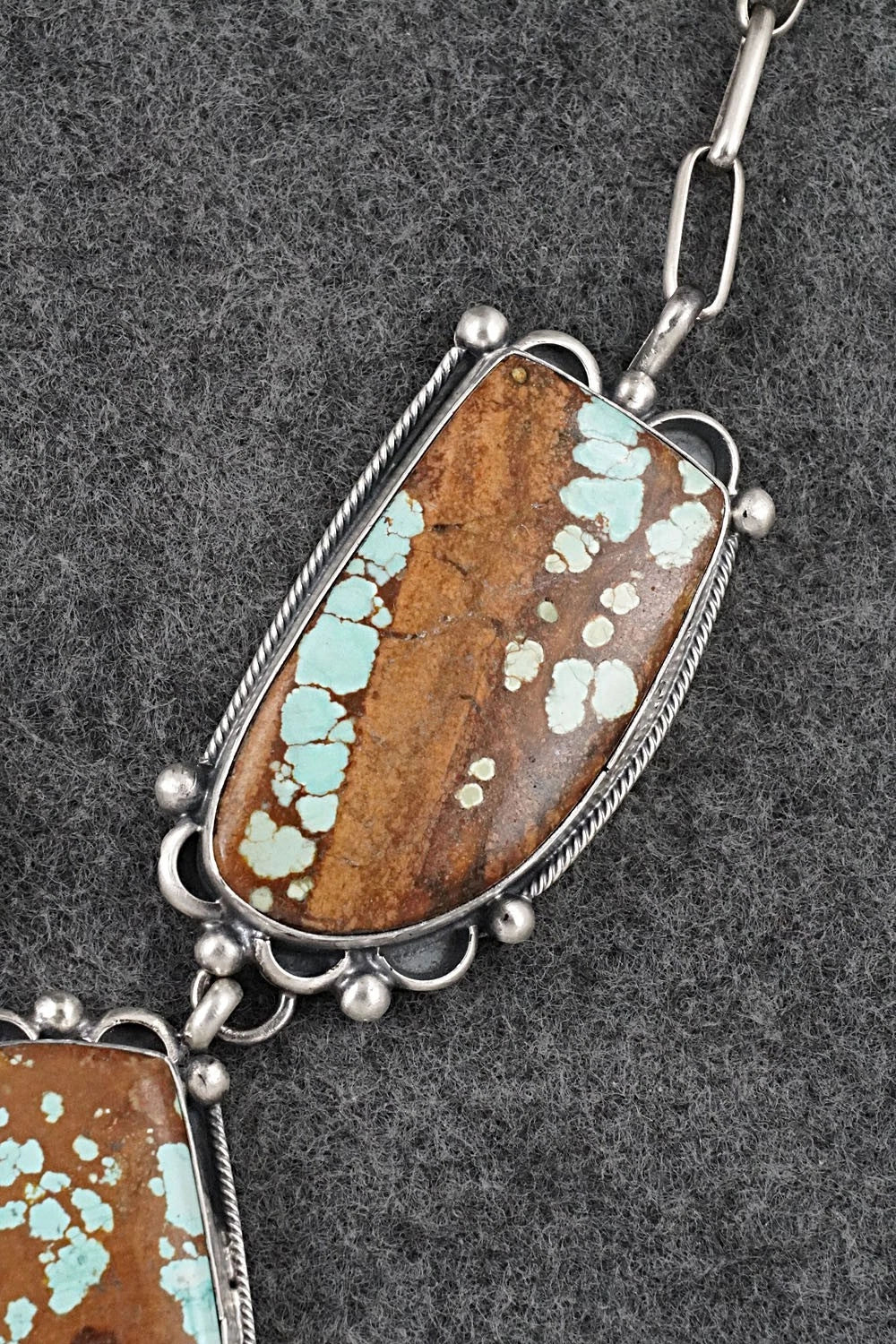 Turquoise & Sterling Silver Necklace and Earrings Set - Bobby Johnson