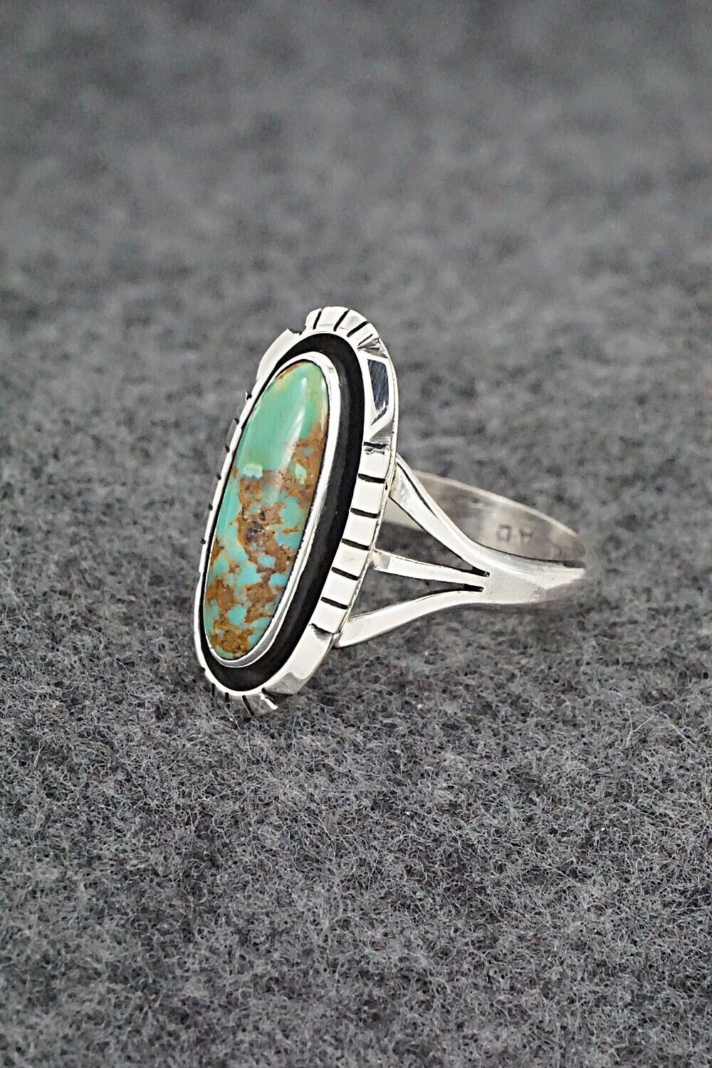 Turquoise & Sterling Silver Ring - Amos Begay - Size 9.25