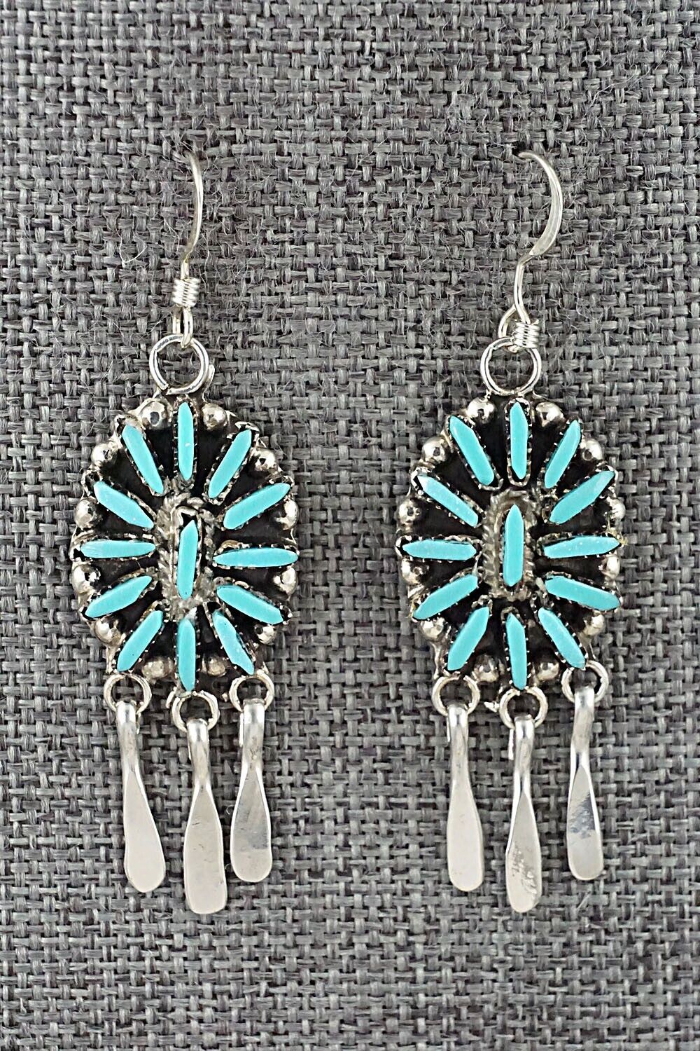 Turquoise & Sterling Silver Earrings - George Peina