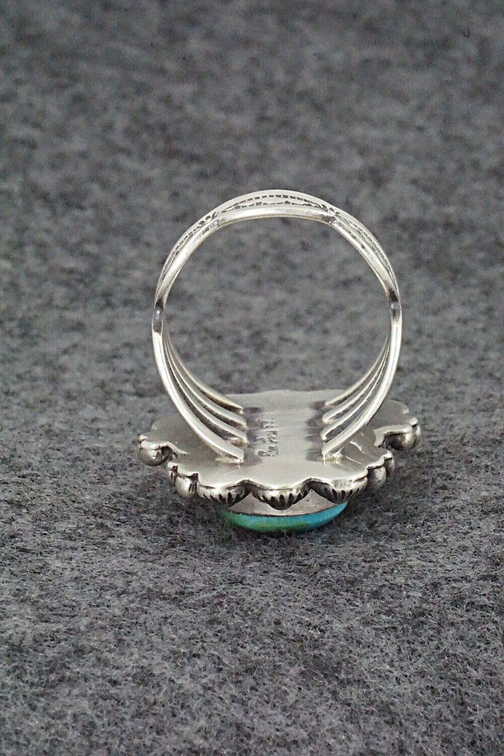 Turquoise & Sterling Silver Ring - Tom Lewis - Size 9.25