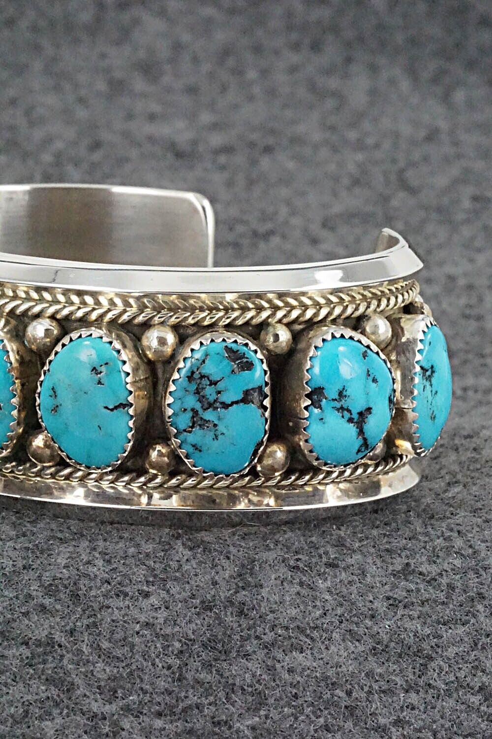 Turquoise & Sterling Silver Bracelet - Leslie Nez
