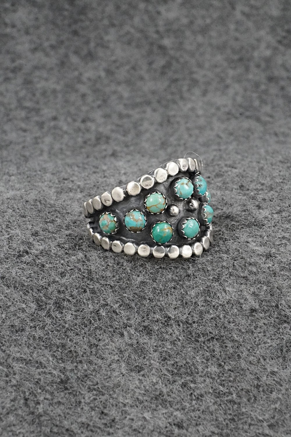 Turquoise & Sterling Silver Ring - Harry B. Yazzie - Size 8.5