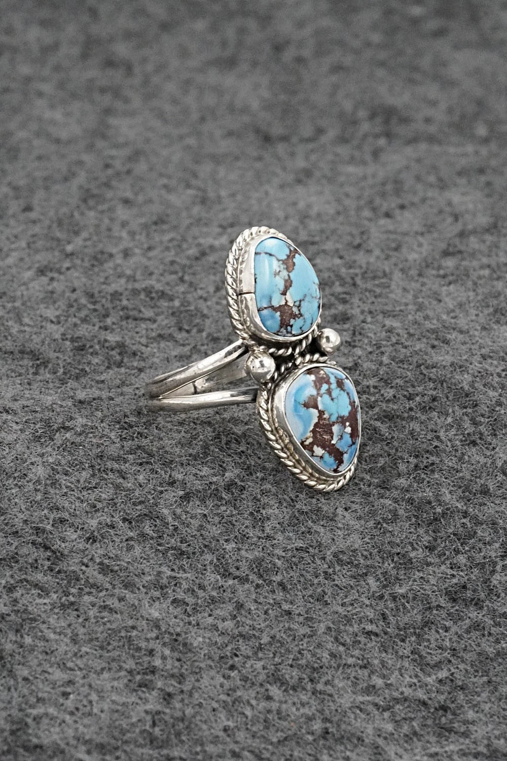 Turquoise & Sterling Silver Ring - Eugene Gruber - Size 8
