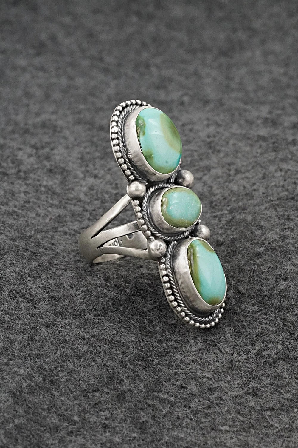 Turquoise & Sterling Silver Ring - Bobby Johnson - Size 9