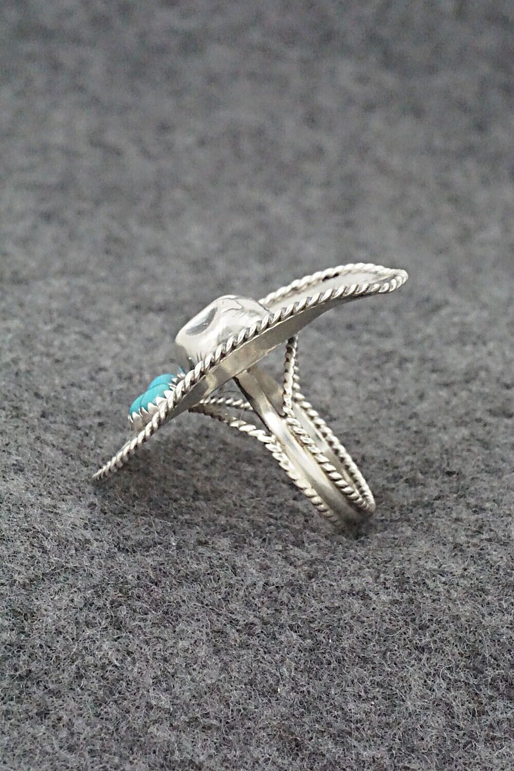 Turquoise & Sterling Silver Ring - Bobby Platero - Size 6.5
