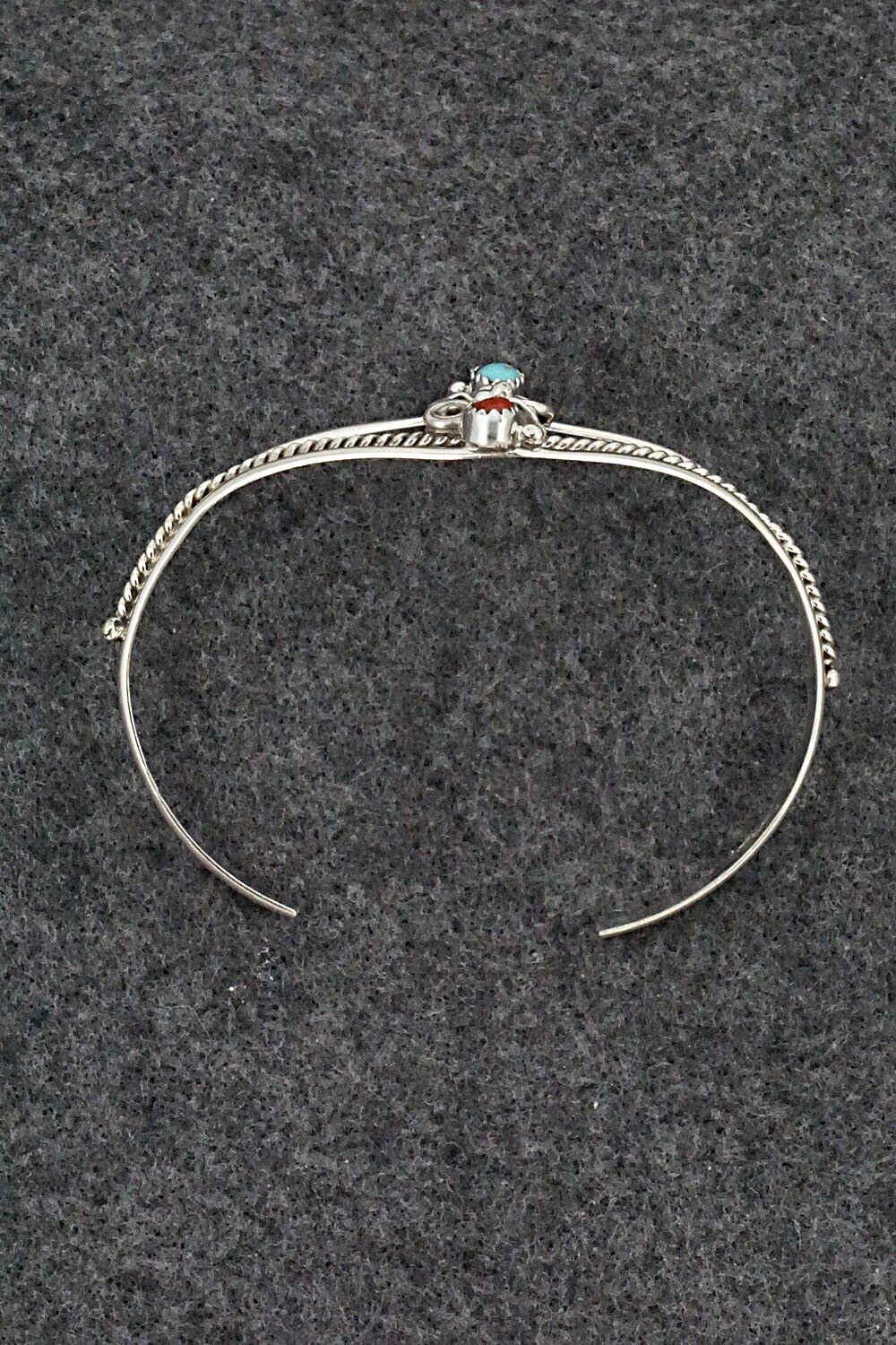 Turquoise, Coral & Sterling Silver Bracelet - William Begay