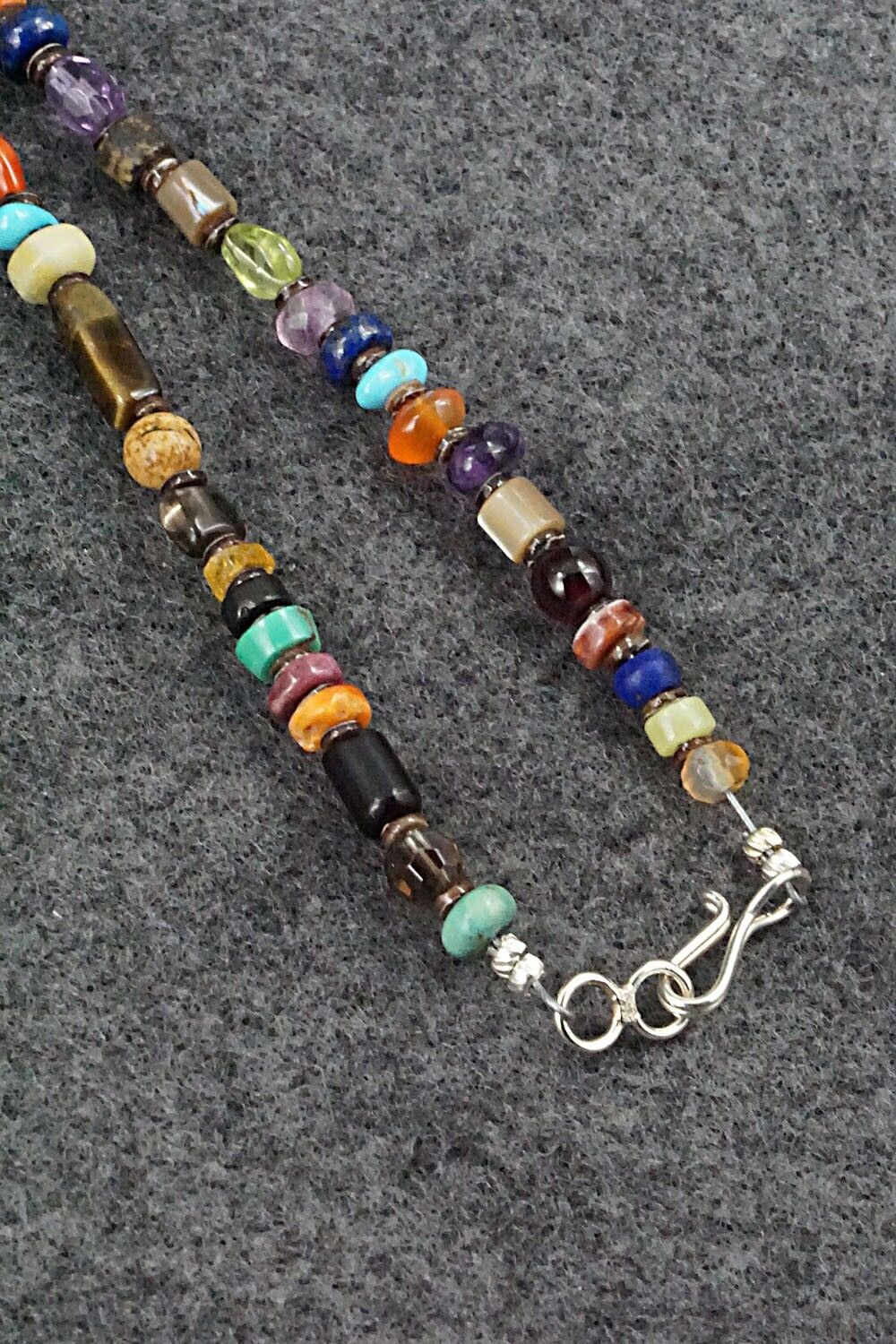 Multi Stone and Sterling Silver Necklace - Marcella Teller