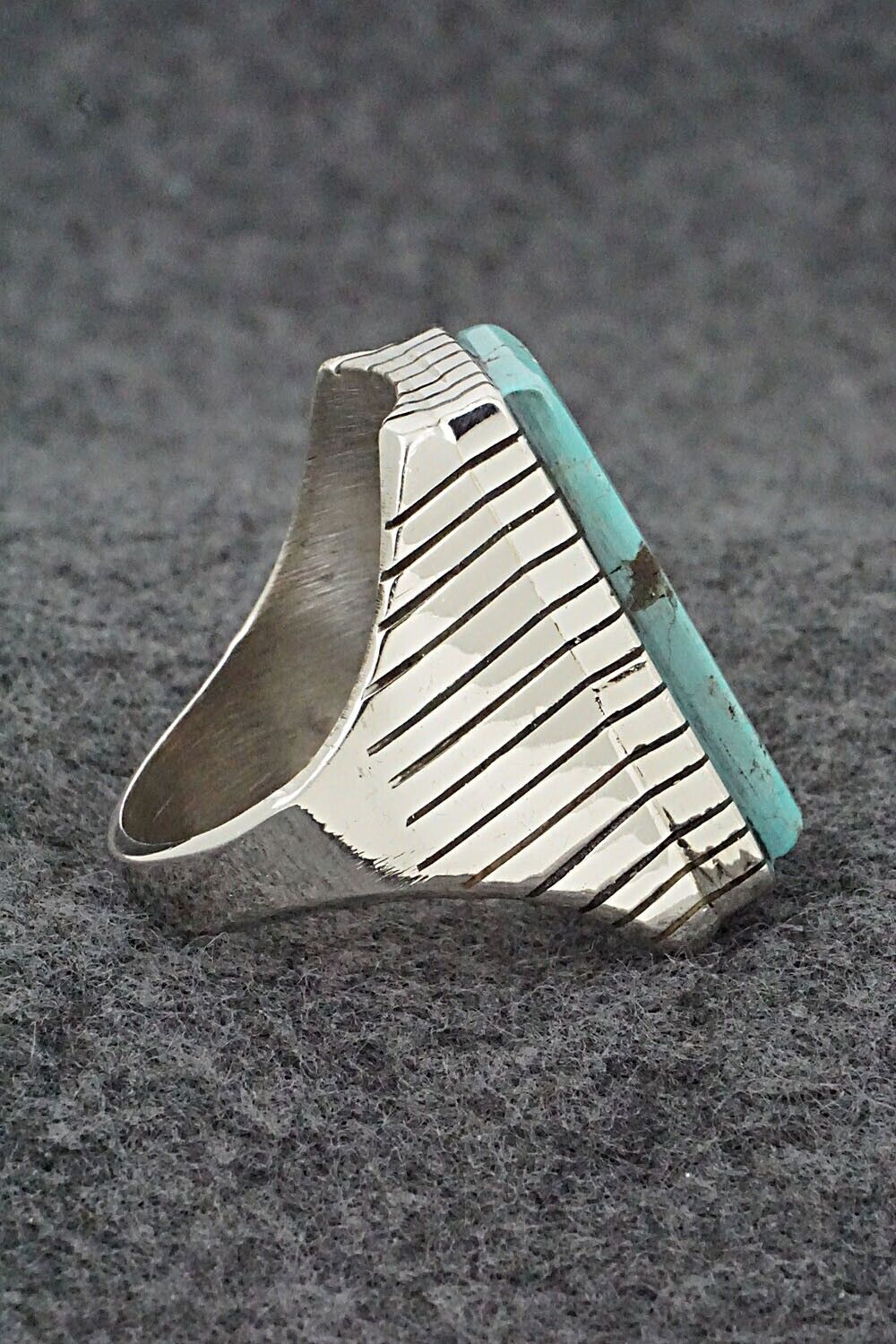 Turquoise & Sterling Silver Ring - Trevor Jack - Size 13