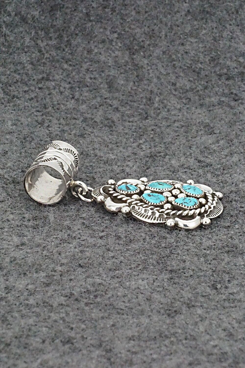 Turquoise & Sterling Silver Pendant - Jennifer Cayaditto